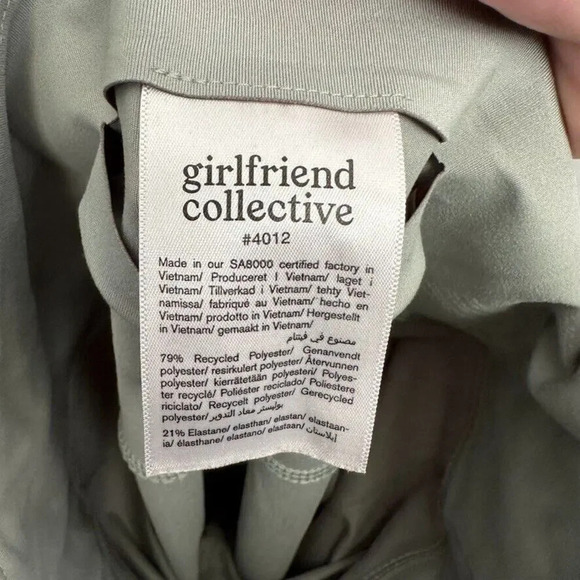 Girlfriend Collective Compressive High Rise Leggings in Olive Green Size Medium - Picture 3 of 4